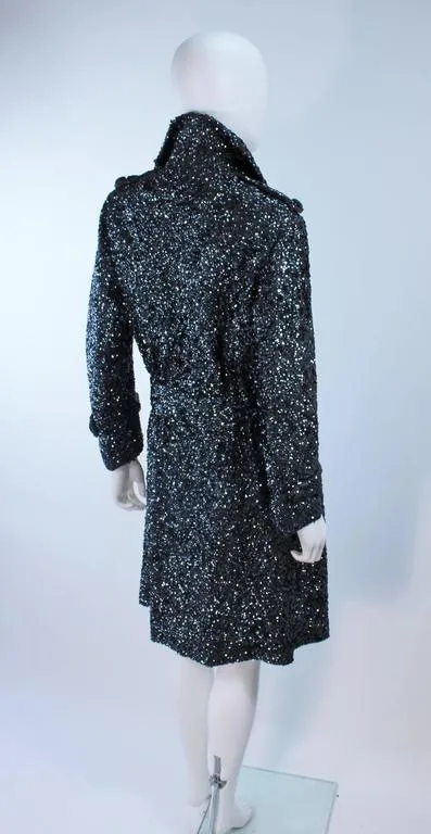 BULLOCKS Wool Sequin Trench Coat Size 6