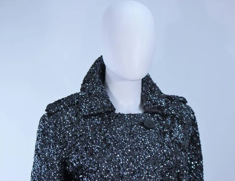 BULLOCKS Wool Sequin Trench Coat Size 6