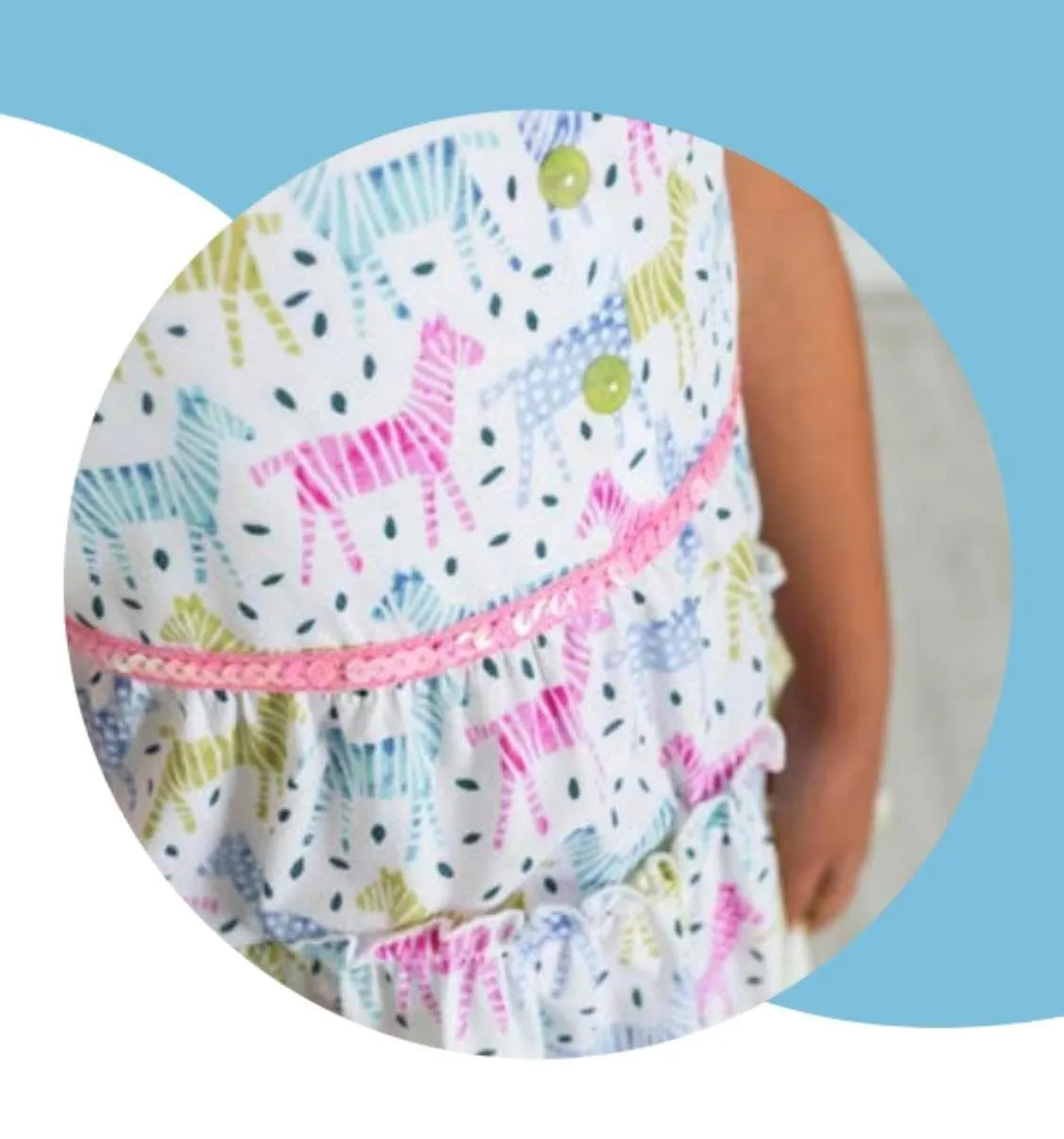 CLEARANCE DEAL - Alhuka - Baby Girl's Oslo Multi Coloured Animal Print Dress & Knickers Set