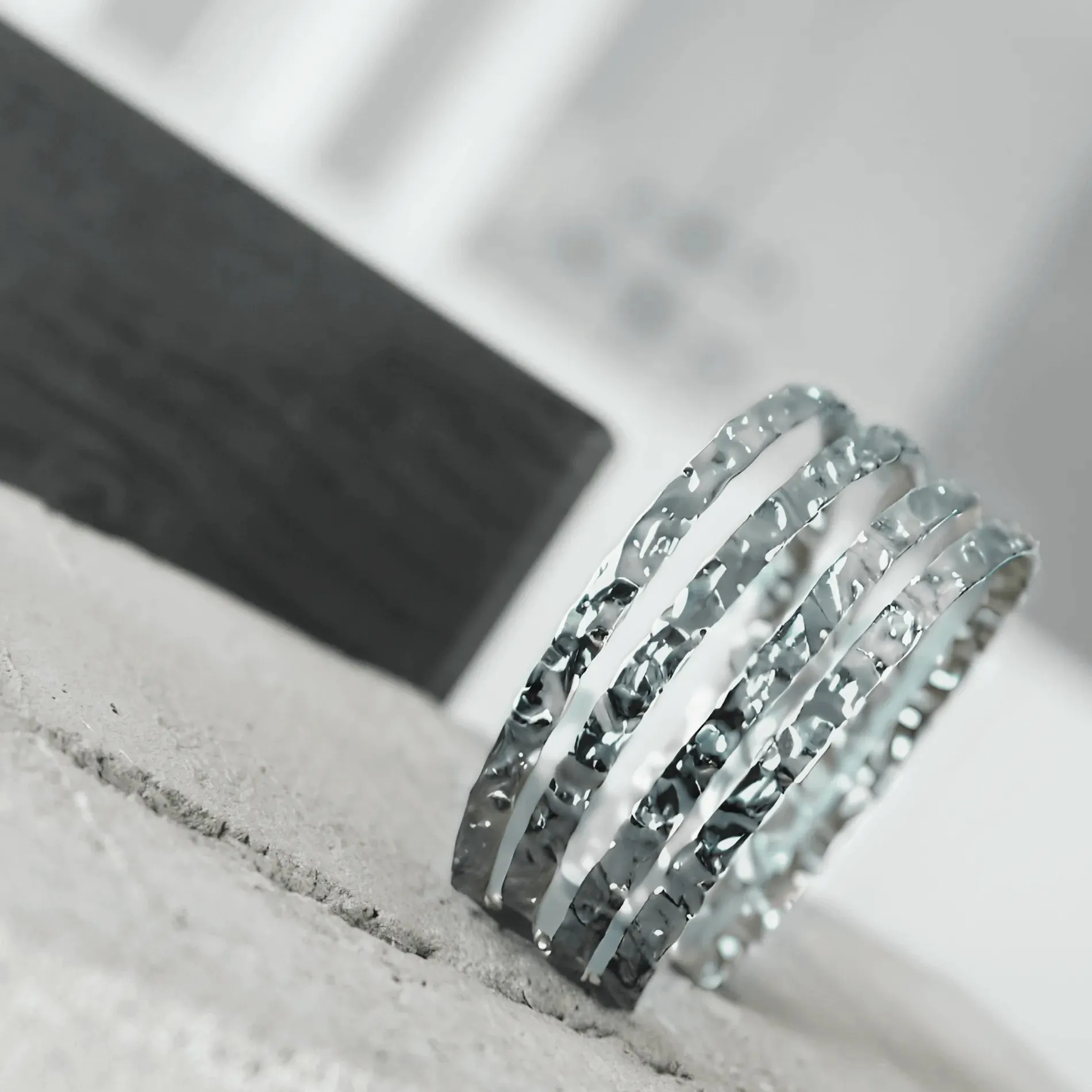 Courage Waterproof Irregular String Cuff Bracelet Silver Plating