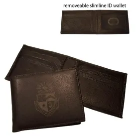 Delt Brown Leather Crest Bi-Fold Wallet