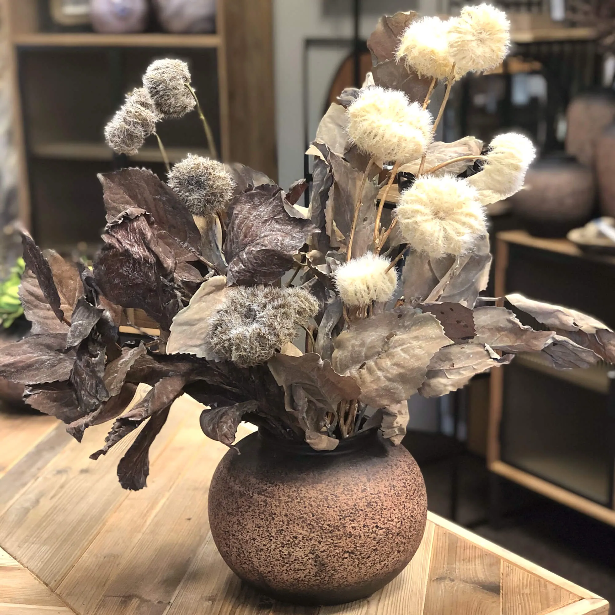 Faux Dried Hydrangea Leaf Set