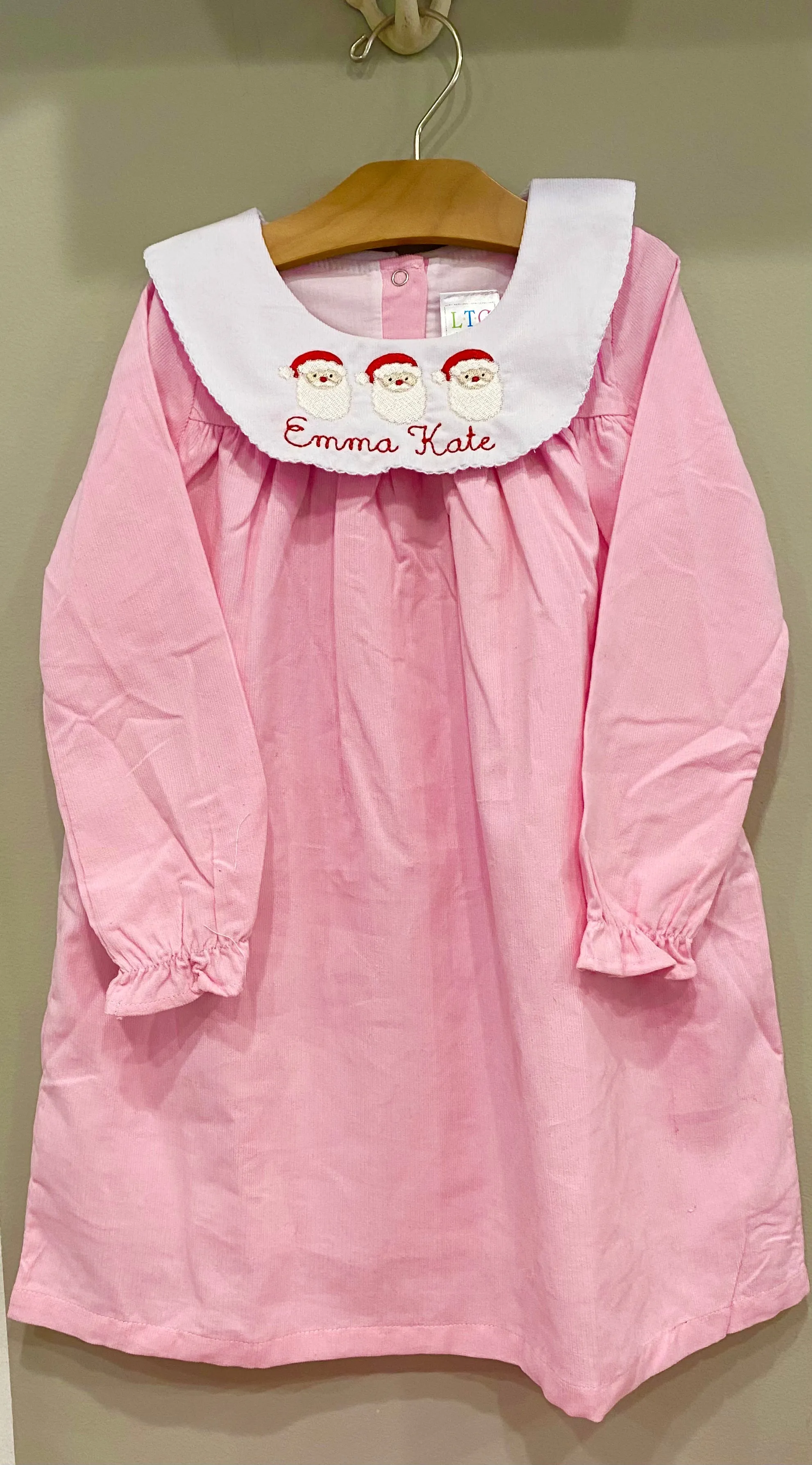 Girls Light Pink Santa Love