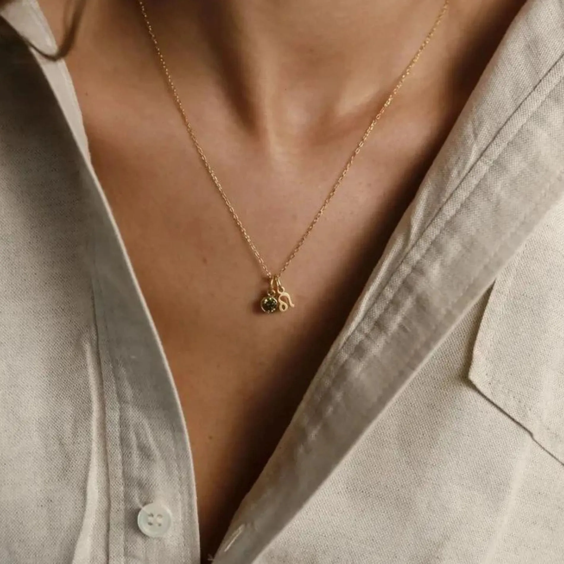 Love Waterproof July & Cancer Necklace Gold Plating
