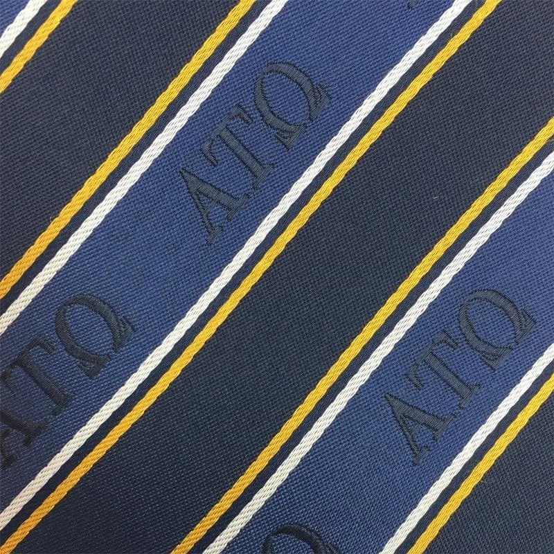 Sale! ATO Blue and Gold Striped Silk Bow Tie